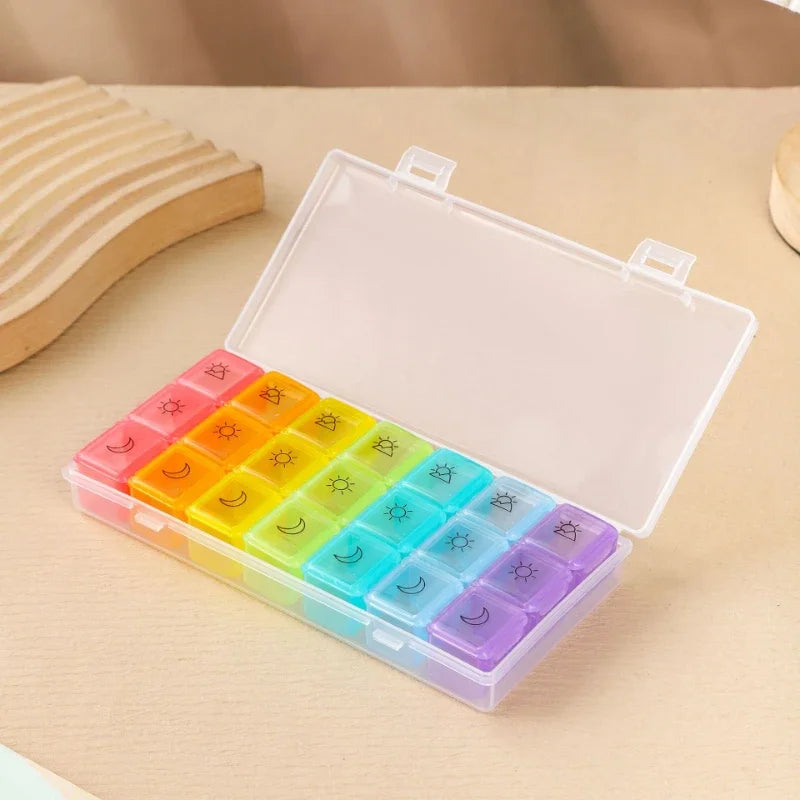 Boîte Pilulière Hebdomadaire 21/28 Cases - Organiseur Médicaments Portable Seniors