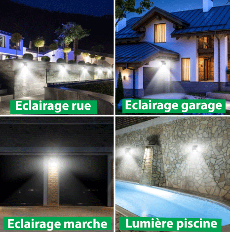 Applique murale solaire à capteur de mouvement